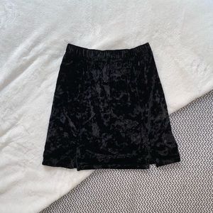Black Velvet Mini Skirt